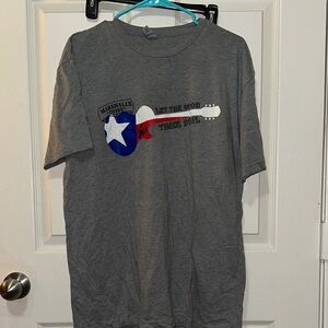 Gray Graphic T-Shirt with Guitar Design